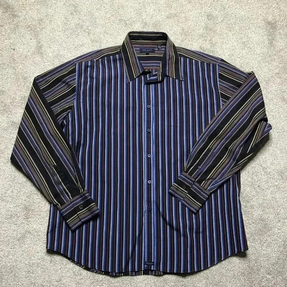 Ted Baker Button Down Shirt Striped Long Sleeves - Picture 1 of 11
